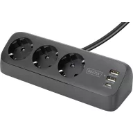   Digitus DA-70625 Asztali dugalj Fekete Védőérintkezős 1 db