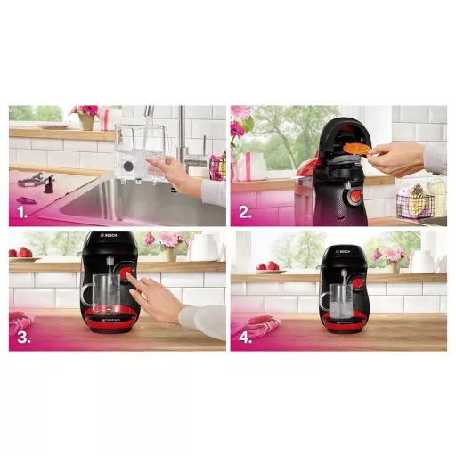 Bosch Tassimo HAPPY TAS103E Kapszulás kávéfőző Fekete, Piros