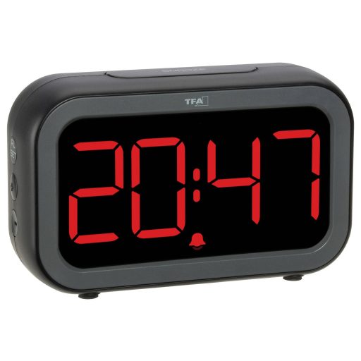 TFA Dostmann 60.2048.01 Kvarc Ébresztőóra Fekete, Antracit fekete Riasztási idők 1 Negatív kijelző
