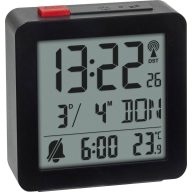   TFA Dostmann 60.2566.01 Rádiójel vezérlésű Ébresztőóra Fekete Riasztási idők 1