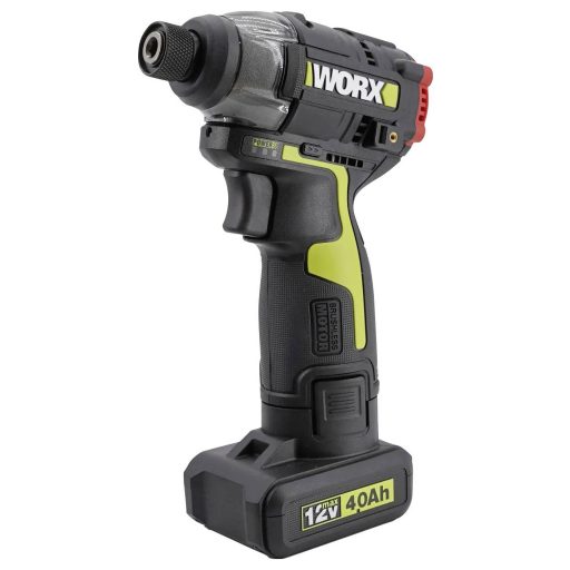 Worx WU927 Akkus ütvecsavarozó, Akkus fúrócsavarozó 12 V 2 Ah, 4 Ah Lítiumion 2. akkuval, Töltővel, tároló dobozzal