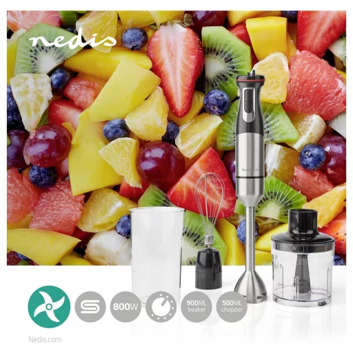 Nedis KAHB400CAL Rúdmixer 800 W Alumínium, Fekete