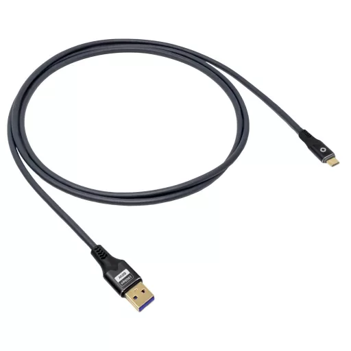 Oehlbach USB kábel USB 3.2 Gen1 USB-C® dugó, USB-A dugó 1 m Antracit aranyozott érintkező D1C9372