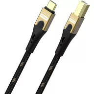   Oehlbach USB C kábel USB 2.0 USB-C®, USB-B dugó 2 m Fekete/arany Fonat árnyékolás D1C9548