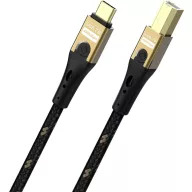   Oehlbach USB C kábel USB 2.0 USB-C®, USB-B dugó 3 m Fekete/arany Fonat árnyékolás D1C9549