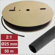   Electronic Garage EG25CA012 Zsugorcső ragasztó nélkül Fekete 25 mm 12.5 mm Zsugorodási arány:2:1 50 m