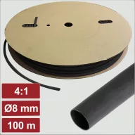   Electronic Garage EG25CA108 Zsugorcső ragasztóval Fekete 8 mm 2 mm Zsugorodási arány:4:1 100 m