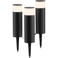   Brilliant G40912/76 Außenspießleuchte 3er Set Kerti lámpa EEK: F (A - G) Fekete, Fehér