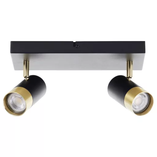 Brilliant G03413/86 Deckenleuchte 33cm Mennyezeti lámpa GU10 Fekete/homok, Arany (matt)