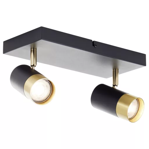 Brilliant G03413/86 Deckenleuchte 33cm Mennyezeti lámpa GU10 Fekete/homok, Arany (matt)