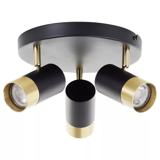 Brilliant G03434/86 Deckenleuchte 29cm Mennyezeti lámpa GU10 Fekete/homok, Arany (matt)