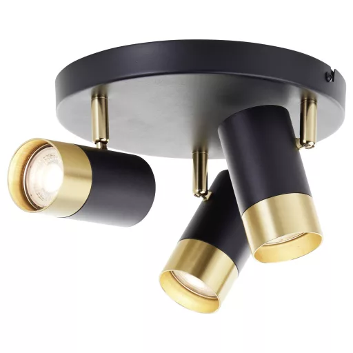 Brilliant G03434/86 Deckenleuchte 29cm Mennyezeti lámpa GU10 Fekete/homok, Arany (matt)