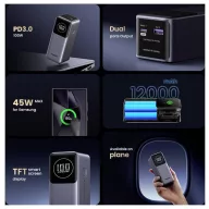   UGREEN UGREEN PB724 12K 100W PowerBank 1C1A Powerbank 12000 mAh Szürke