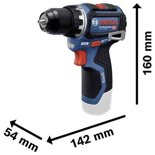 Bosch Professional 0615A500CF Akkus csavarozó 12 V 2 Ah Lítiumion kefe nélkül, akkuval, Töltővel