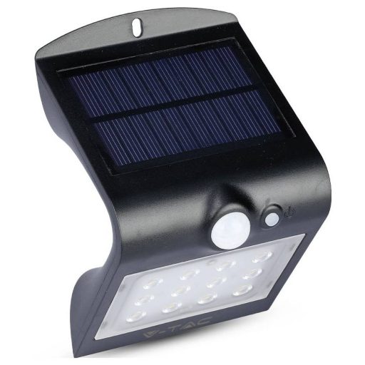 V-TAC 8277 VT-767-2 Napelemes fali fényszóró mozgásérzékelővel LED 1.5 W Fekete