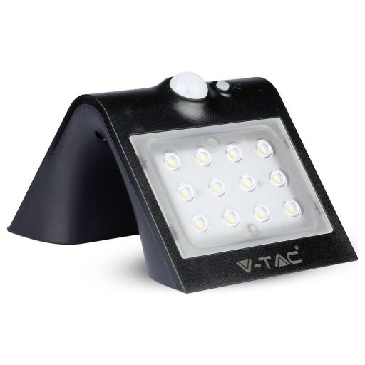 V-TAC 8277 VT-767-2 Napelemes fali fényszóró mozgásérzékelővel LED 1.5 W Fekete