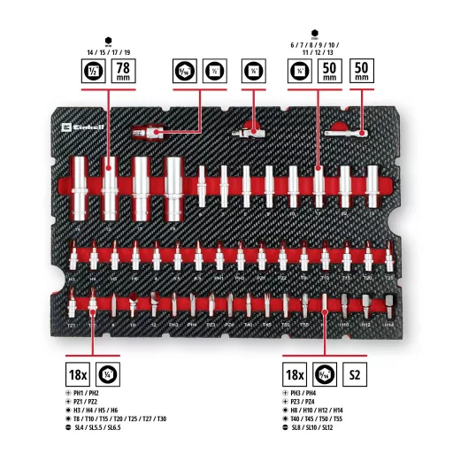 Einhell 92-tlg. Werkzeugkoffer Werkstatt 370514 Szerszámos hordtáska, tartalommal