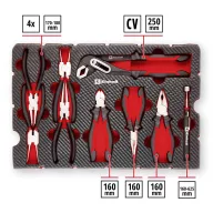   Einhell Zangen-Set 9-tlg.Einleger Pad 370522 Betét Piros-fekete