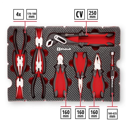 Einhell Zangen-Set 9-tlg.Einleger Pad 370522 Betét Piros-fekete