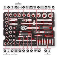   Einhell Stecknuss & Ratschen-Set 60-tlg. Einleger Pad 370520 Betét 60 részes