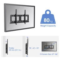   Manhattan Outdoor Anti-Diebstahl TV-Wandhalterung neigbar für 37 bis 86 bis 80kg schwarz TV fali tartó 94,0 cm (37) - 218,4 cm (86”) Dönthető, Csuklóval