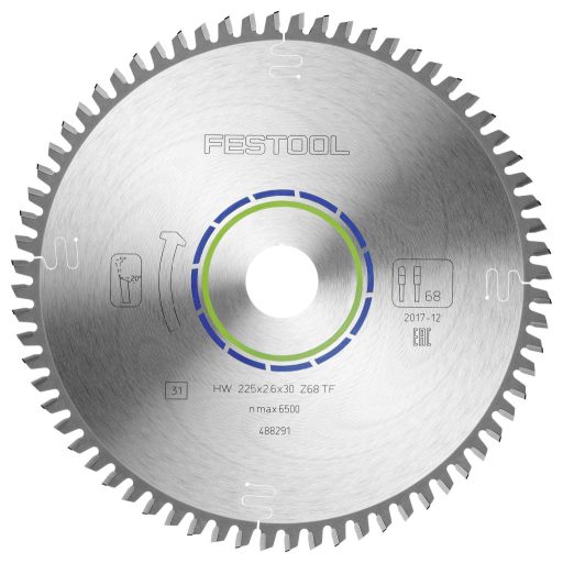 Festool HW 225x2,6x30 TF68 488291 Körfűrészlap 225 x 30 x 1.80 mm Fogak száma (collonként): 68 1 db