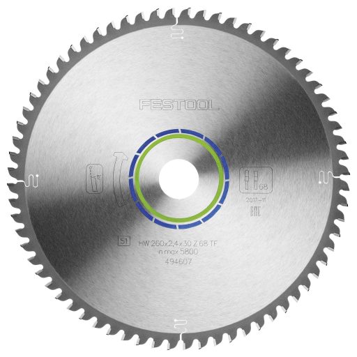 Festool HW 260x2,4x30 TF68 494607 Körfűrészlap 260 x 30 x 1.80 mm Fogak száma (collonként): 68 1 db