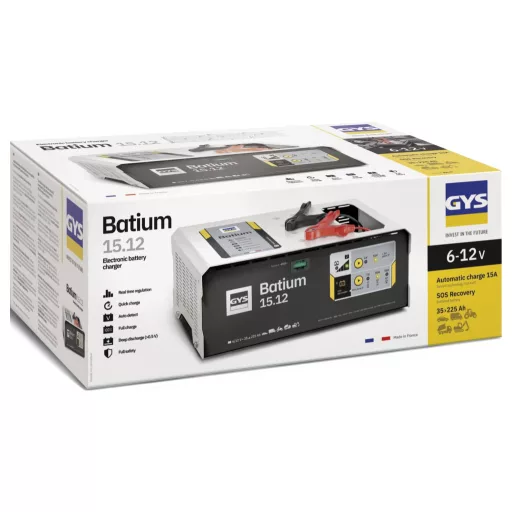 GYS BATIUM 15.12 024519 Automatikus töltő, Műhely töltőkészülék, Autós töltőkészülék 6 V, 12 V