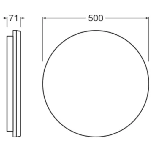 OSRAM HOMELIGHTING 4099854292552 SF FLAT RD 500 P 27W ML 83040 Mennyezeti lámpa, LED-es mennyezeti lámpa, LED-es fali lámpa, Fali lámpa 27 W Fehér