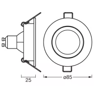   OSRAM HOMELIGHTING 4058075853751 Mennyezeti fényszóró, LED-es mennyezeti fényszóró GU10 Homok