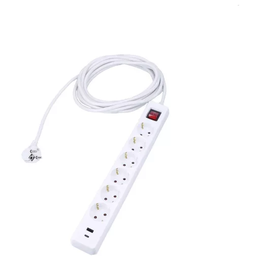 AS Schwabe 11377 Hálózati elosztó Fehér Védőérintkezős 1 db