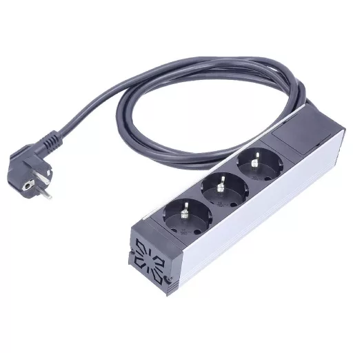 AS Schwabe 18196 Hálózati elosztó Fekete, Ezüst Védőérintkezős 1 db