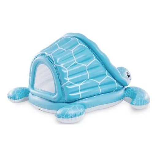 Az Intex &quot Turtle House Playland&quot  rengeteg vízi szórakozást kínál a 2 éves kortól idősebb gyermekek számára, bőséges térrel és napernyővel.