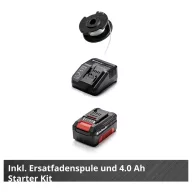   Einhell GE-CT 18/28 Li Set Akku Akkus fűtrimmer Akkuval, Beállítható ártér, Töltővel, Tartozékokkal, Szoft markolat 18 V 4.0 Ah Vágási szélesség (max.): 28 cm