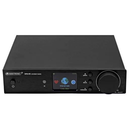 Omnitronic DRS-95 Asztali internetrádió DAB+, FM, Internet Táviránytóval Fekete