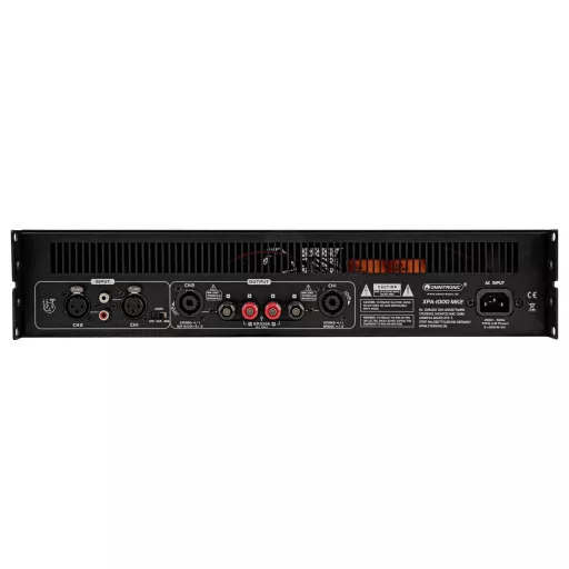 Omnitronic XPA-1000 MK2 Sztereo végfok RMS teljesítmény kimeneti csatornánként 4 Ohm-nál: 500 W