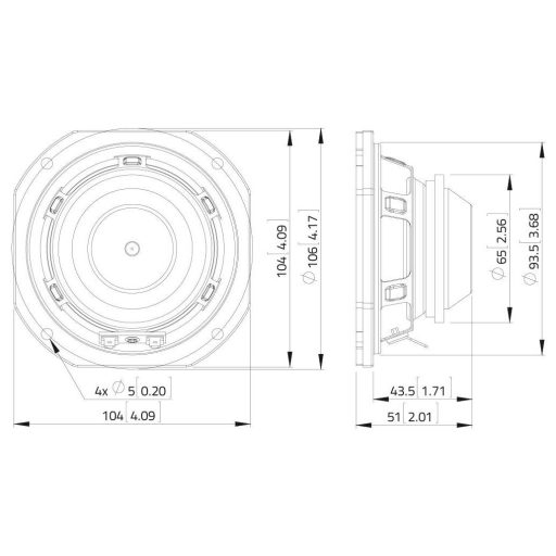 Lavoce FSN041.00-16 4 coll Szélessávú hangszóró 16 Ω