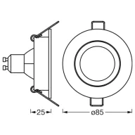   OSRAM HOMELIGHTING 4058075853577 Mennyezeti fényszóró, LED-es mennyezeti fényszóró GU10