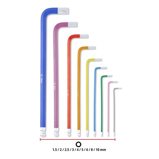 Einhell Univerzális, Műhely Hajlított csavarhúzó készlet Kulcsszélesség: 1.5 mm, 2 mm, 2.5 mm, 3 mm, 4 mm, 5 mm, 6 mm, 8 mm, 10 mm