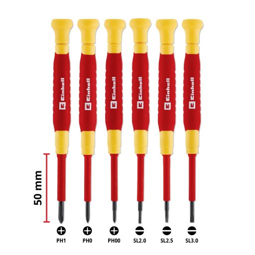 Einhell Csavarhúzó készlet VDE Méret (csavarhúzó) PH 00, PH 0, PH 1, SL 3.0