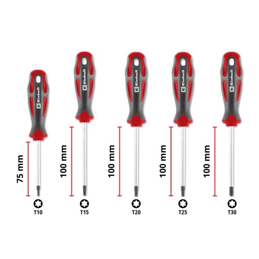 Einhell Univerzális, Műhely Csavarhúzó készlet Méret (csavarhúzó) T 10, T 15, T 20, T 25, T 30 1 db
