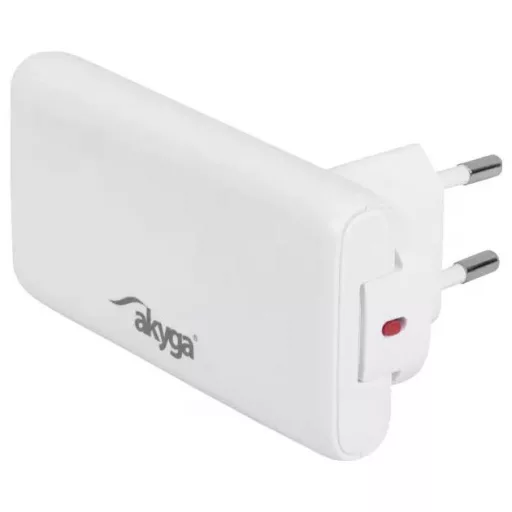 Akyga USB-s töltőkészülék 65 W USB-C®, USB-A Fehér