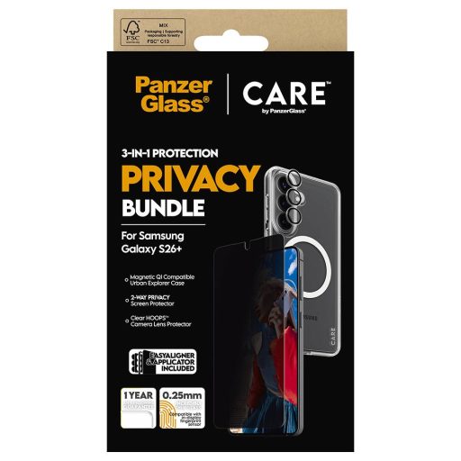 PanzerGlass PANZERGLASS - CARE Privacy 3-in-1 Bundle Samsung Galaxy S26+ Kijelzővédő üveg belátás védelemmel Samsung Galaxy S26 1 db CR94821