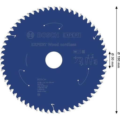 Bosch Accessories 2608902158 2608902158 Körfűrészlap Fogak száma (collonként): 60 1 db