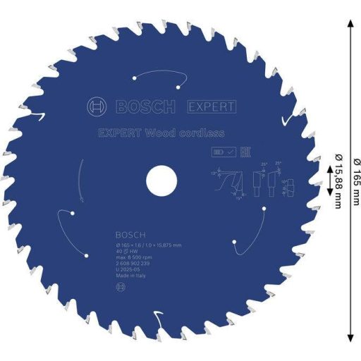 Bosch Accessories 2608902239 2608902239 Körfűrészlap Fogak száma (collonként): 40 1 db