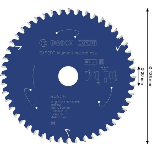 Bosch Accessories 2608902116 2608902116 Körfűrészlap Fogak száma (collonként): 48 1 db