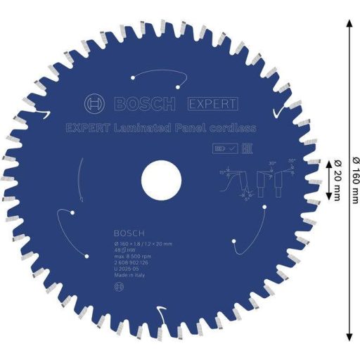 Bosch Accessories 2608902126 2608902126 Körfűrészlap Fogak száma (collonként): 48 1 db