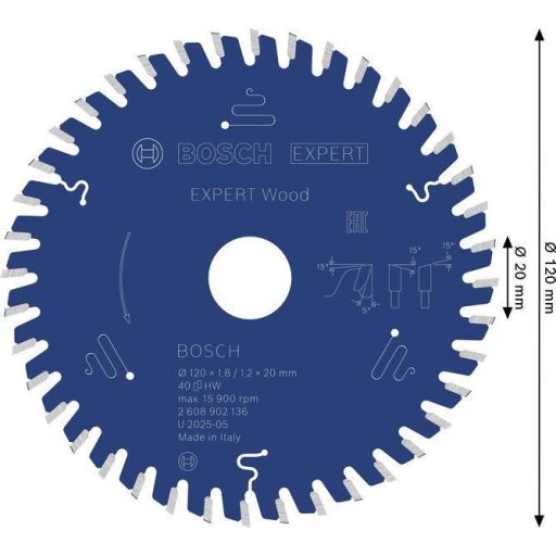 Bosch Accessories 2608902136 2608902136 Körfűrészlap Fogak száma (collonként): 40 1 db