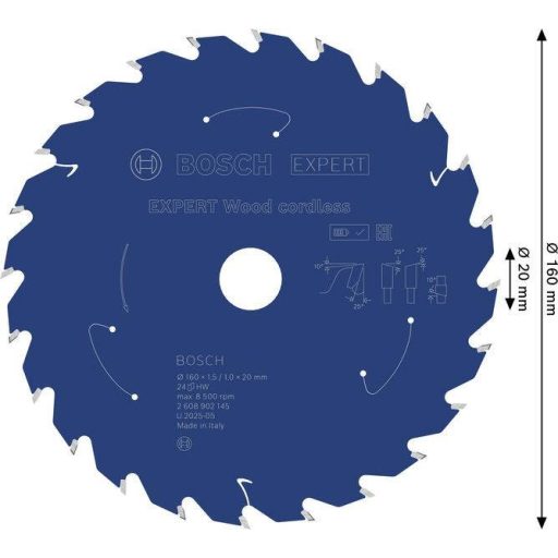 Bosch Accessories 2608902145 2608902145 Körfűrészlap Fogak száma (collonként): 24 1 db