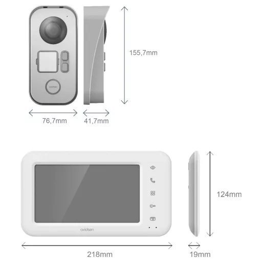 Avidsen Kétcsaládos készlet Vezetékes Videó belsőegység Ezüst, Fehér